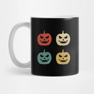 Halloween Vintage Pumpkins Scary Face Retro - Cute Pumpkin Face Horror to halloween party Mug